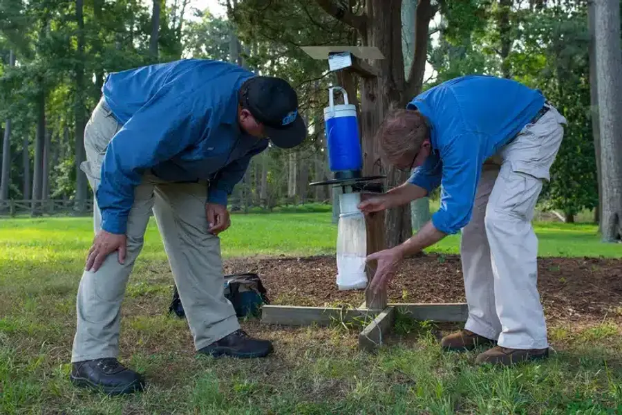 Pest control technician documenting evidence