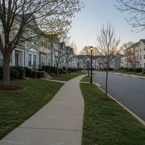 an average neighborhood side walk in falls church va