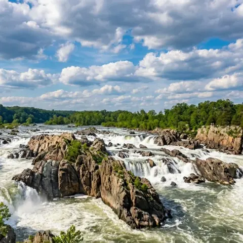 Scenic view of the Potomac River at Great Falls, Virginia