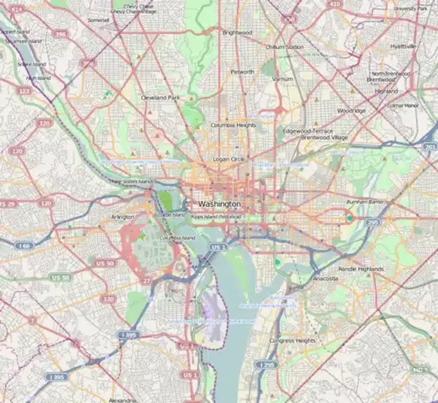 Map of Washington, D.C.