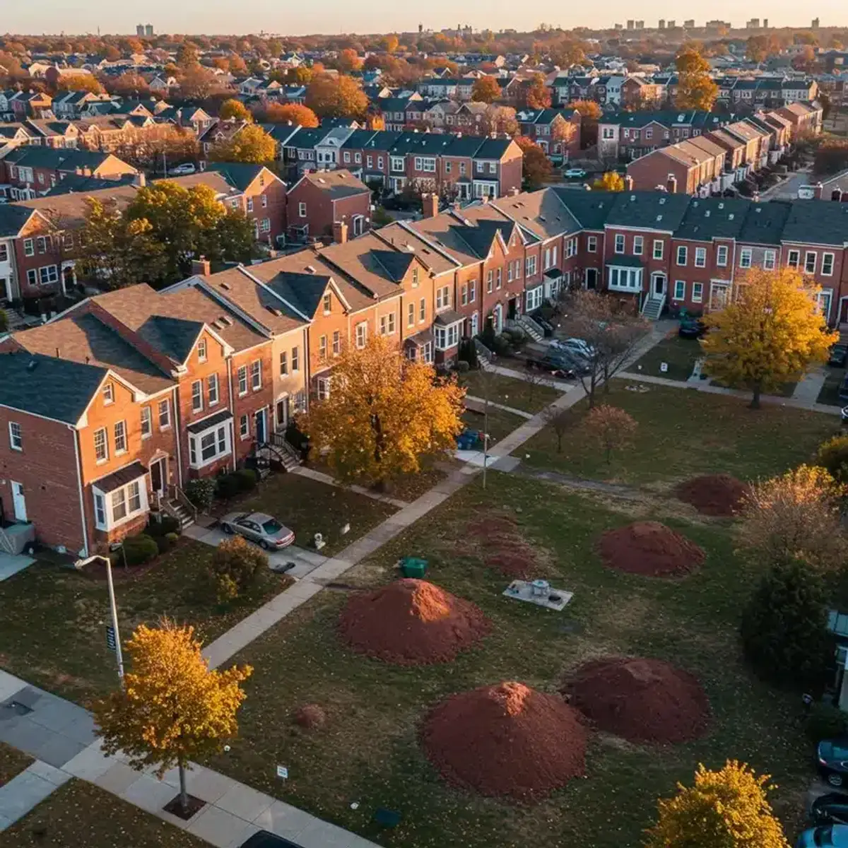 Aerial view of Mid-Atlantic residential community