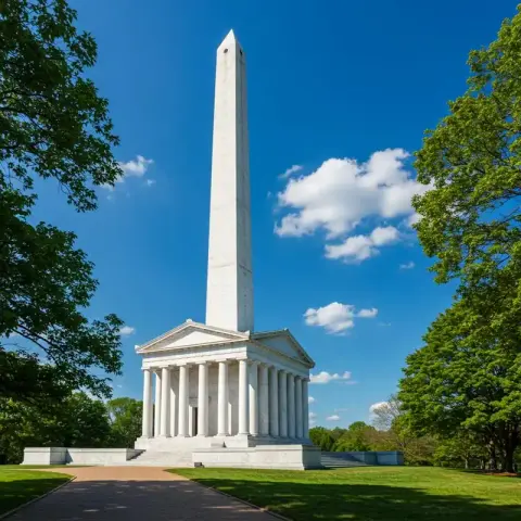 Tall white obelisk monument