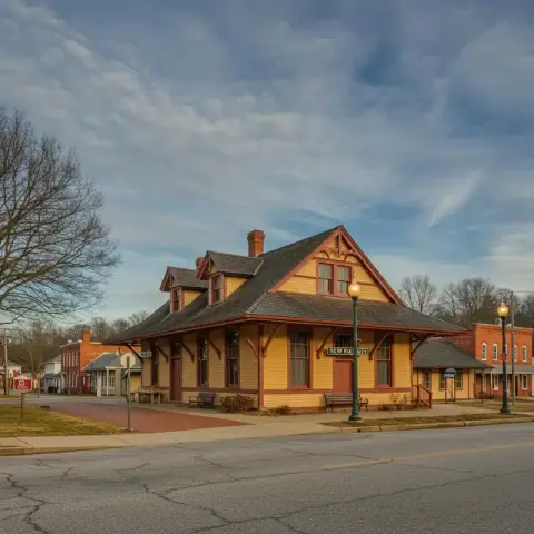 Historic train station building