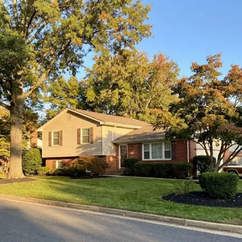Classic split-level home on tree-lined street in Springfield Virginia neighborhood