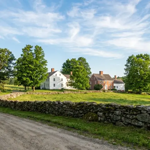 Scenic rural Virginia landscape near Stephenson in Frederick County with rolling hills and colonial-style homes