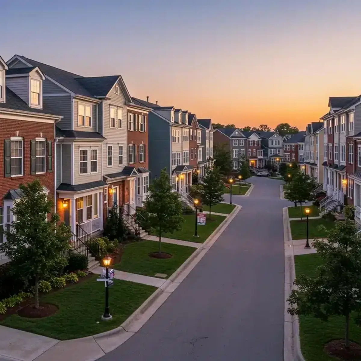 Residential neighborhood typical of Virginia and Maryland area