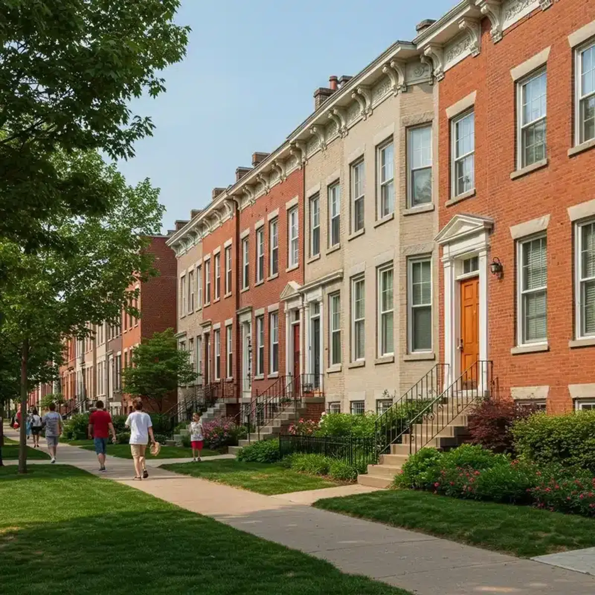 DC area row houses showing typical urban residential setting