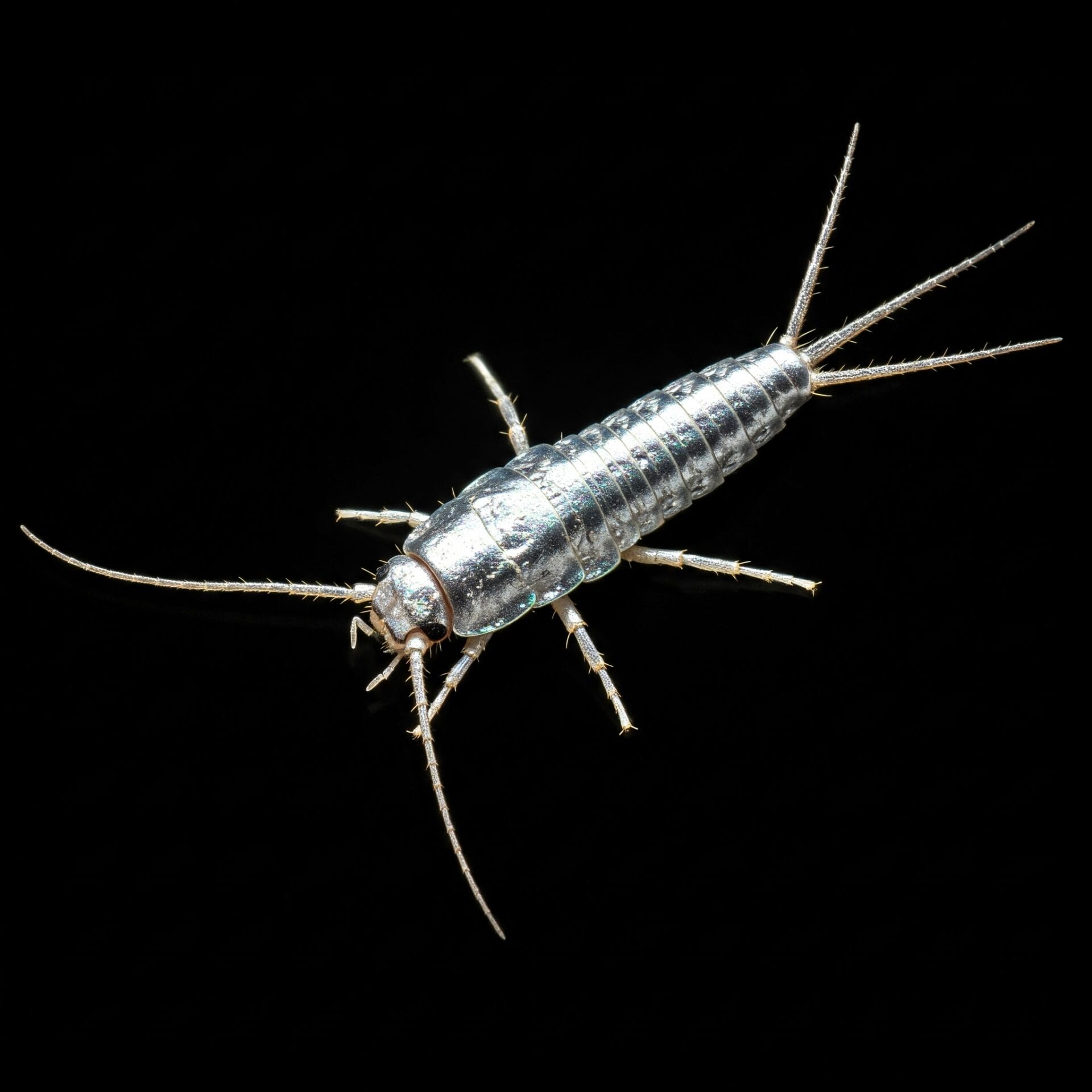 Silverfish on dark background